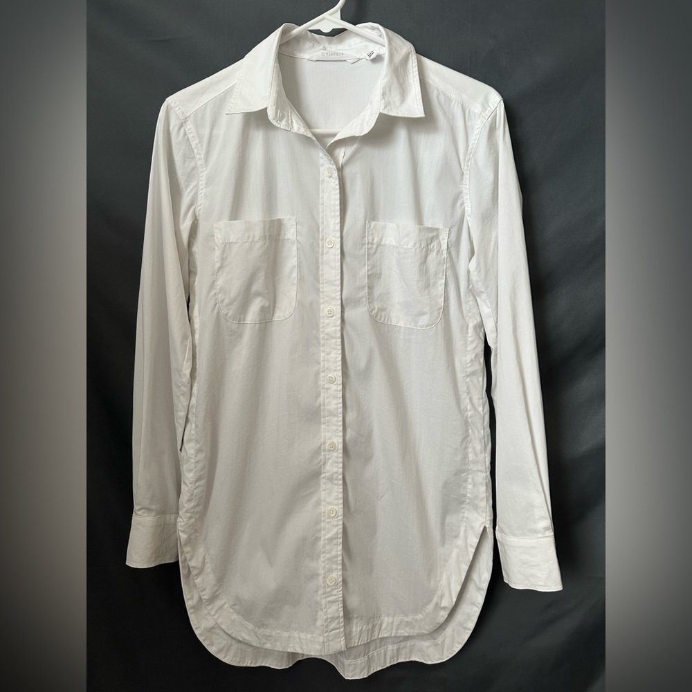 Athleta White Stretch Button Down Shirt Women’s XXS Career Wrinkle Resistant